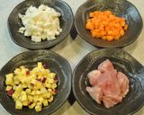 鶏肉とお芋のホクホク～♪バジルリゾット♪作り方1写真