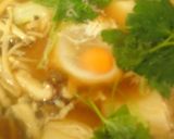 土鍋で玉子入りきのこ雑煮作り方6写真