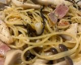 きのこと塩昆布のワンパンパスタ作り方4写真