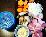 鶏肉と押し麦の満腹トマト煮込み作り方1写真