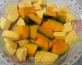 レンジで～南瓜と薩摩芋の煮物、小豆ON♪作り方1写真