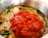 野菜たっぷり♪トマたまスープ雑炊作り方2写真