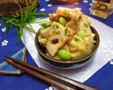 大葉風味＊蓮根とじゃが芋の胡桃味噌和え作り方7写真