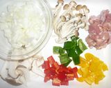 簡単☆チキンと野菜ときのこのパエリア作り方1写真