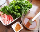 大根の葉と豚バラ肉の味噌炒め作り方1写真