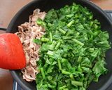 大根の葉と豚バラ肉の味噌炒め作り方5写真