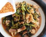 大根の葉と豚バラ肉の味噌炒め作り方9写真