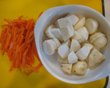 里芋とにんじんの炊き込みご飯作り方1写真