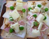 蕪とハムと豆のトースト　ハーブの香り作り方6写真