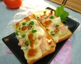 蕪とハムと豆のトースト　ハーブの香り作り方7写真