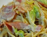 白菜とベーコンの和風クリームパスタ☆作り方4写真