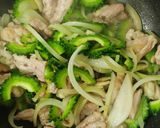 ゴーヤと鶏の味噌＆にんにく炒め作り方2写真