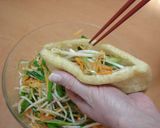 野菜たっぷり焼肉風味の油揚げサンド作り方5写真
