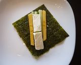 柿とクリームチーズ、きゅうりの磯部巻き♪作り方2写真