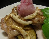 鶏モモ肉のみぞれ和え　キノコとナス添え作り方11写真