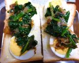茹で卵とホウレン草の和風カレートースト作り方3写真