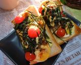 茹で卵とホウレン草の和風カレートースト作り方5写真