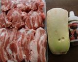 スペアリブと大根の、黒蜜醤油煮作り方1写真