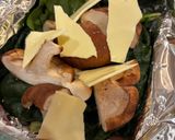 葉野菜ときのことチーズのアルミ焼き作り方5写真