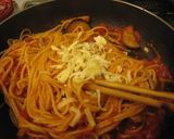 バジルたっぷりトマトとナスのスパゲティ作り方4写真