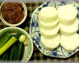 大根のひき肉インゲン炒め乗せ作り方1写真
