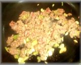 大根のひき肉インゲン炒め乗せ作り方3写真