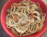 残りカレーでリメイク★焼きカレーパスタ作り方1写真