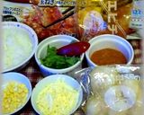 カラフル✩エビチリ・ライスピザ作り方1写真