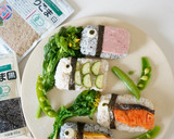 黒ごまと白ごまの鯉のぼりおにぎり作り方6写真