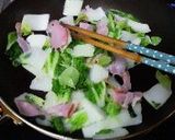 白菜とベーコンの(*^^*)ミルク炒め作り方1写真