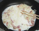 ➏家にある材料だけで♪クリームパスタ♬➏作り方4写真