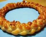 パンdeクリスマスリース(6つ編み)♪作り方16写真