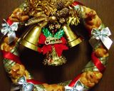 パンdeクリスマスリース(6つ編み)♪作り方30写真