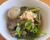 せりとごぼうと鶏レバーのご飯団子鍋作り方11写真
