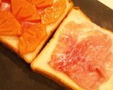 柿と生ハムのサンドイッチ作り方1写真