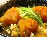 塩昆布で美味しい！かぼちゃの炊き込みご飯作り方2写真