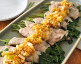 レンジで簡単！豆苗の豚肉巻き香味ソース作り方5写真