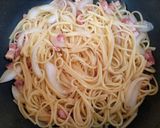 簡単昼食今夜の夕飯！夏のベーコンのパスタ作り方7写真