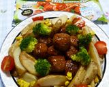 甘酢肉だんごde甘酢ポテト：レオン亭作り方5写真