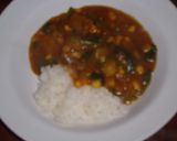 次男作★劇旨ほうれん草の入った野菜カレー作り方3写真