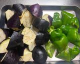 素揚げ茄子とピーマンの酢醤油和え。作り方1写真