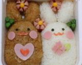 キャラ弁de『しろいうさぎくろいうさぎ』作り方4写真
