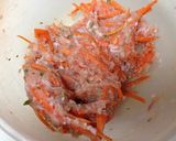 豆腐入り鶏つくねで人参ハンバーグ作り方1写真
