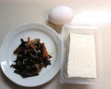 調味料はひじきの煮物★簡単★豆腐の卵とじ作り方1写真