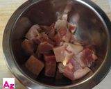 にんにくの芽と鶏モモ肉のオイマヨ炒め★作り方1写真