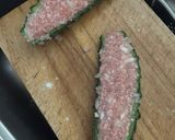 絶品おかず!ゴーヤの肉詰めボート作り方3写真