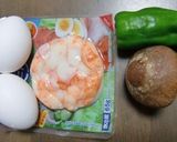 カニかま・しいたけ・ピーマン入りの卵焼き作り方1写真