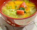 かぼちゃとトマトとレタスで栄養満点♡お味噌汁♪作り方4写真