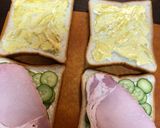 お手軽♪クリチ♡ハムサンド作り方4写真