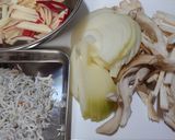 ♬シラス＆きのこ＆林檎のクリームパスタ♬作り方2写真